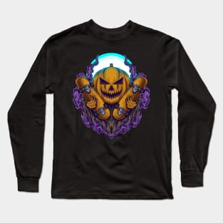 halloween Stickers t shirt design halloween pumpkin skateboard Long Sleeve T-Shirt